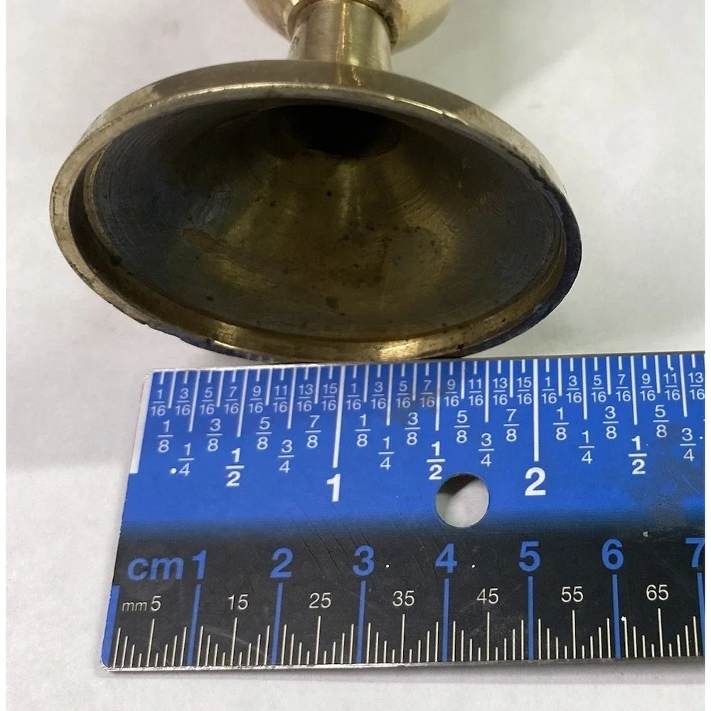 2 Vintage Handmade&Hand Engraved Gold CandleSticks Made Of Brass 6 3/4